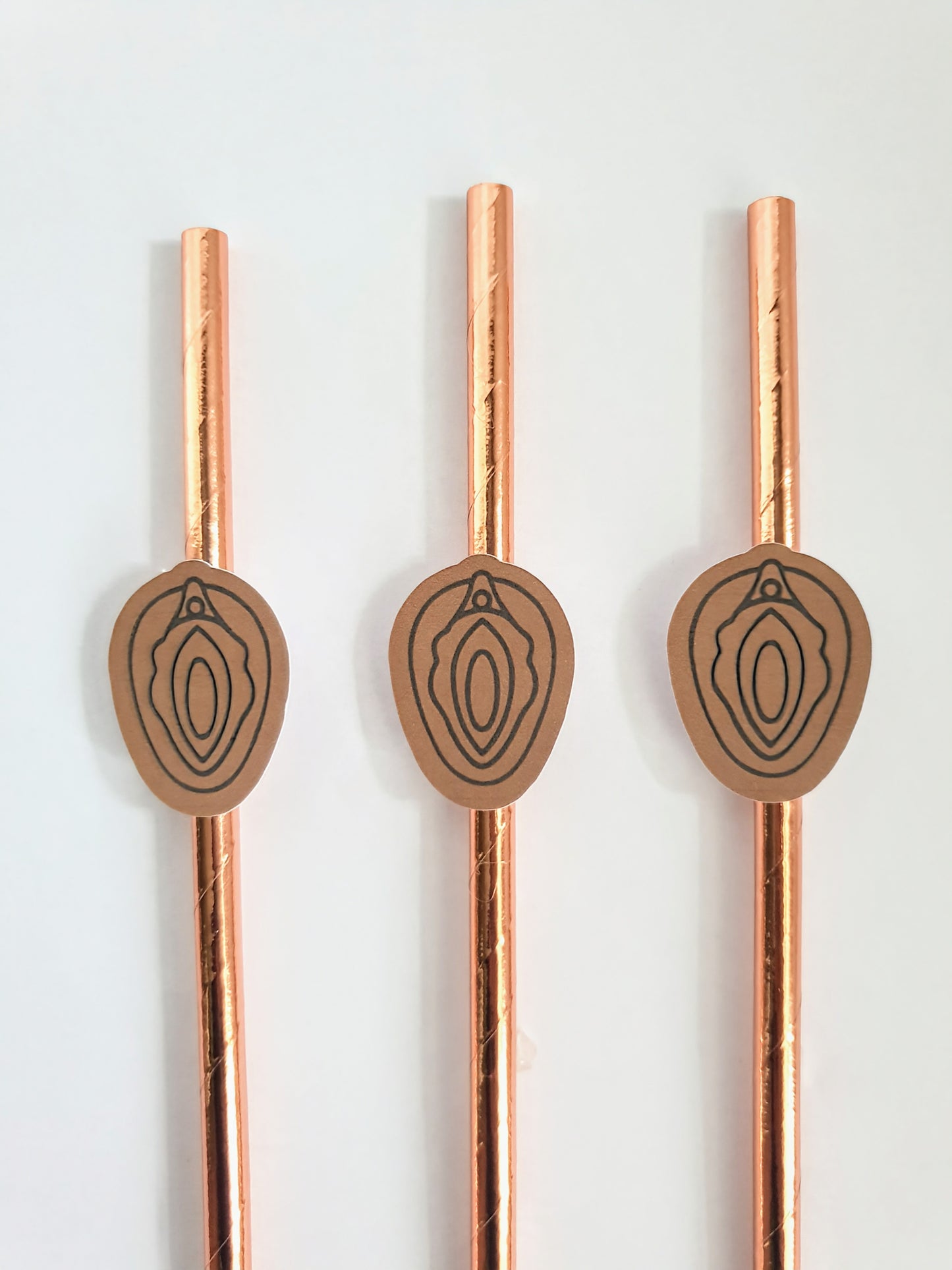 Vulva Hen Party Straws – Brown Design | Set of 10 | Funny Bachelorette Drink Decor