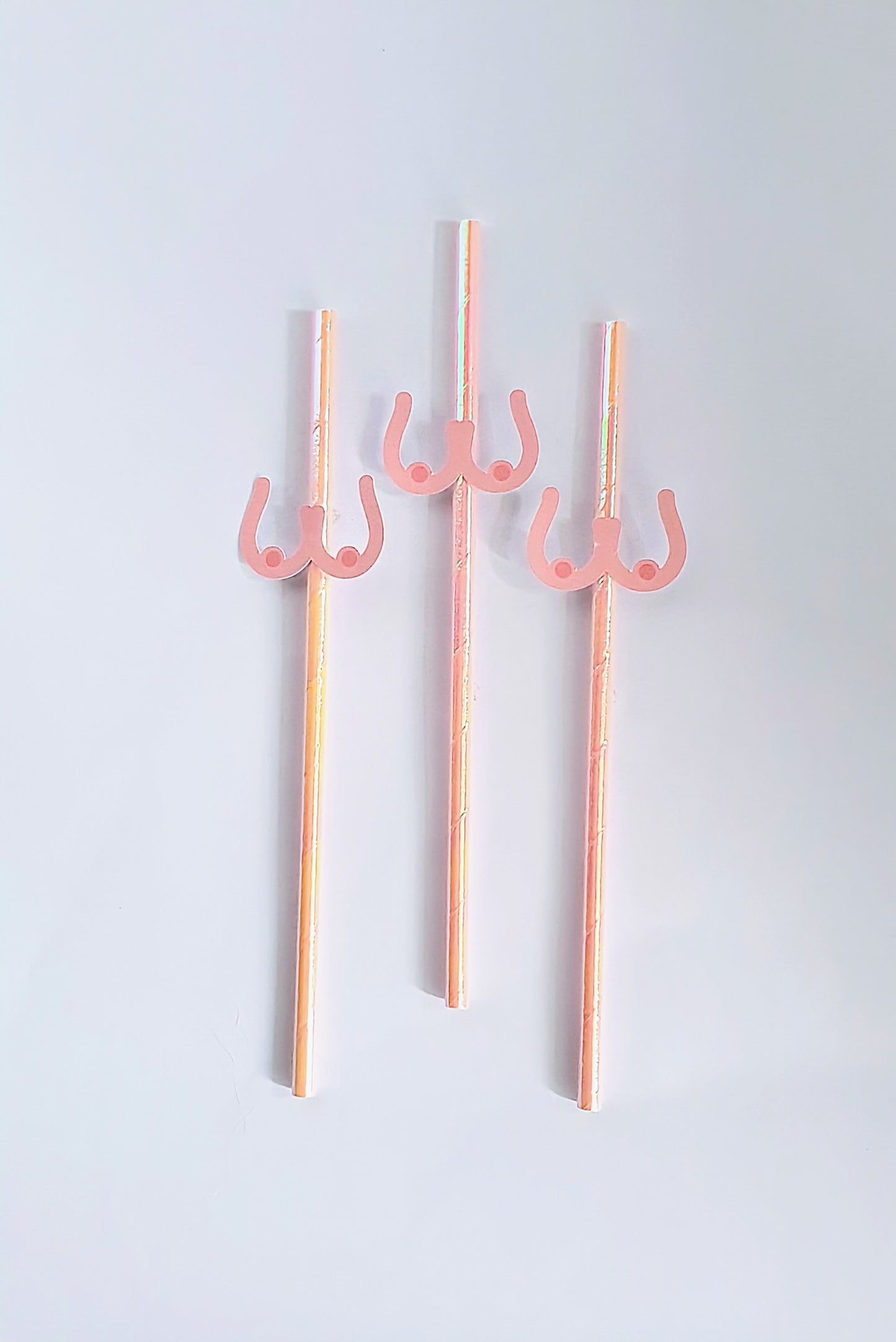Boobs Hen Party Straws – Pink Design | Set of 10 | Funny Bachelorette Drink Accessories