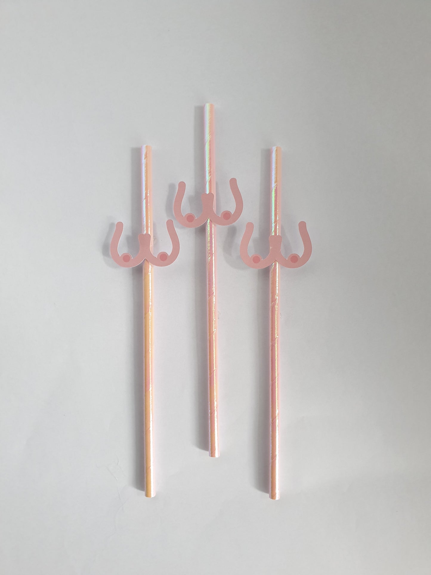 Boobs Hen Party Straws – Pink Design | Set of 10 | Funny Bachelorette Drink Accessories