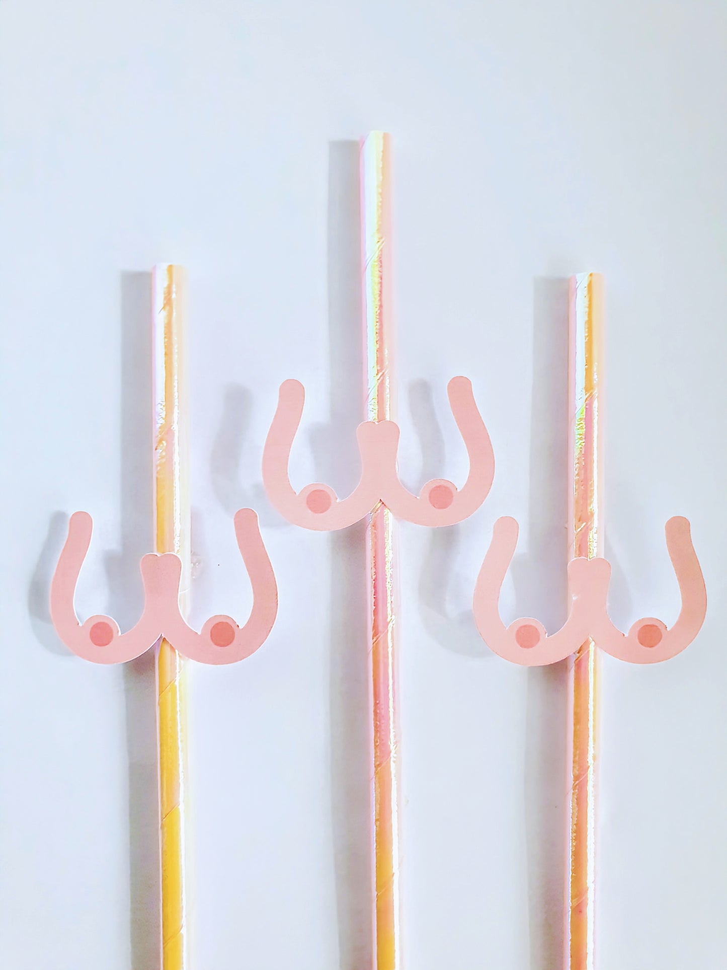 Boobs Hen Party Straws – Pink Design | Set of 10 | Funny Bachelorette Drink Accessories