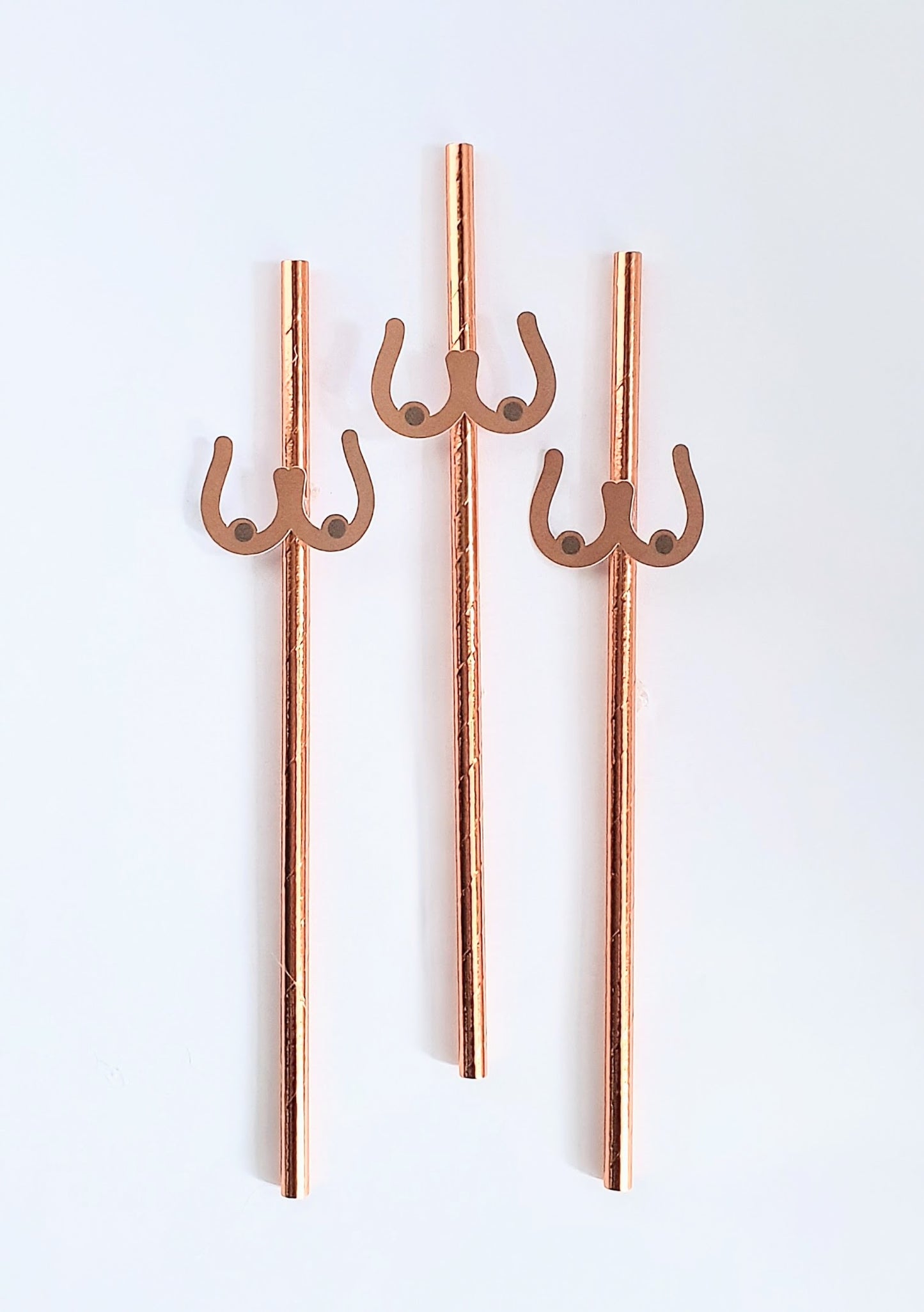 Boobs Hen Party Straws – Brown Design | Set of 10 | Funny Bachelorette Drink Accessories