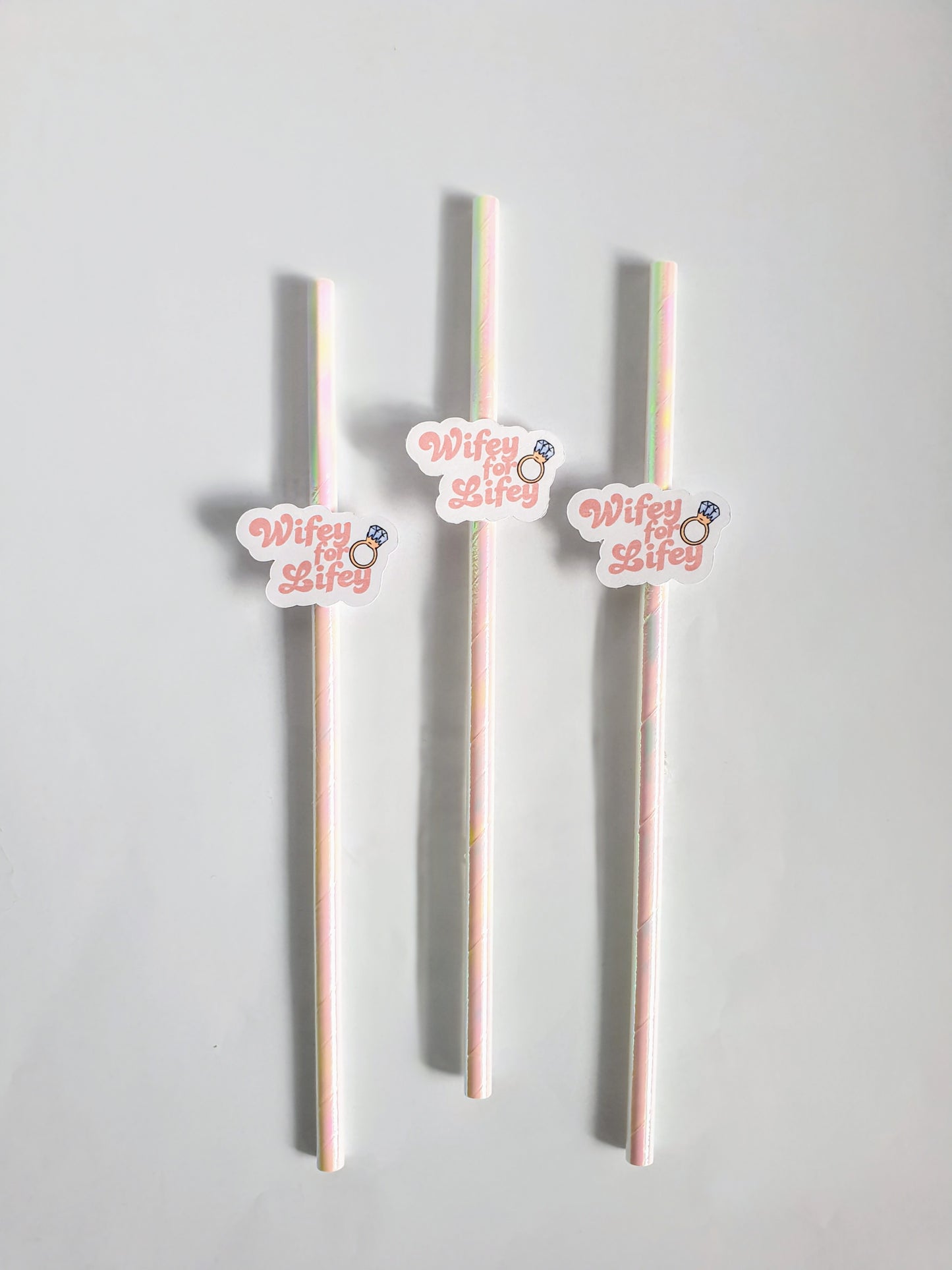Wifey for Lifey Hen Party Straws | Set of 10 | Bridal Shower & Bachelorette Drink Decor