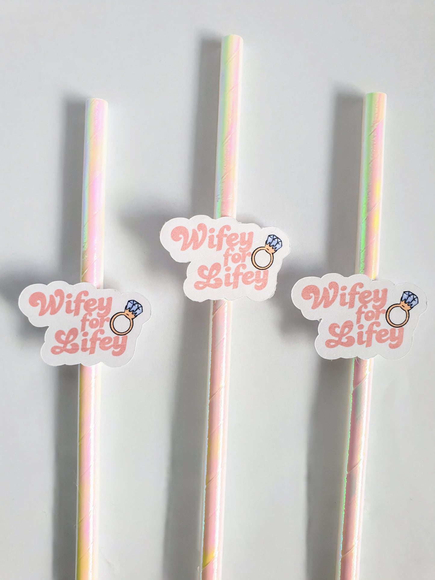 Wifey for Lifey Hen Party Straws | Set of 10 | Bridal Shower & Bachelorette Drink Decor