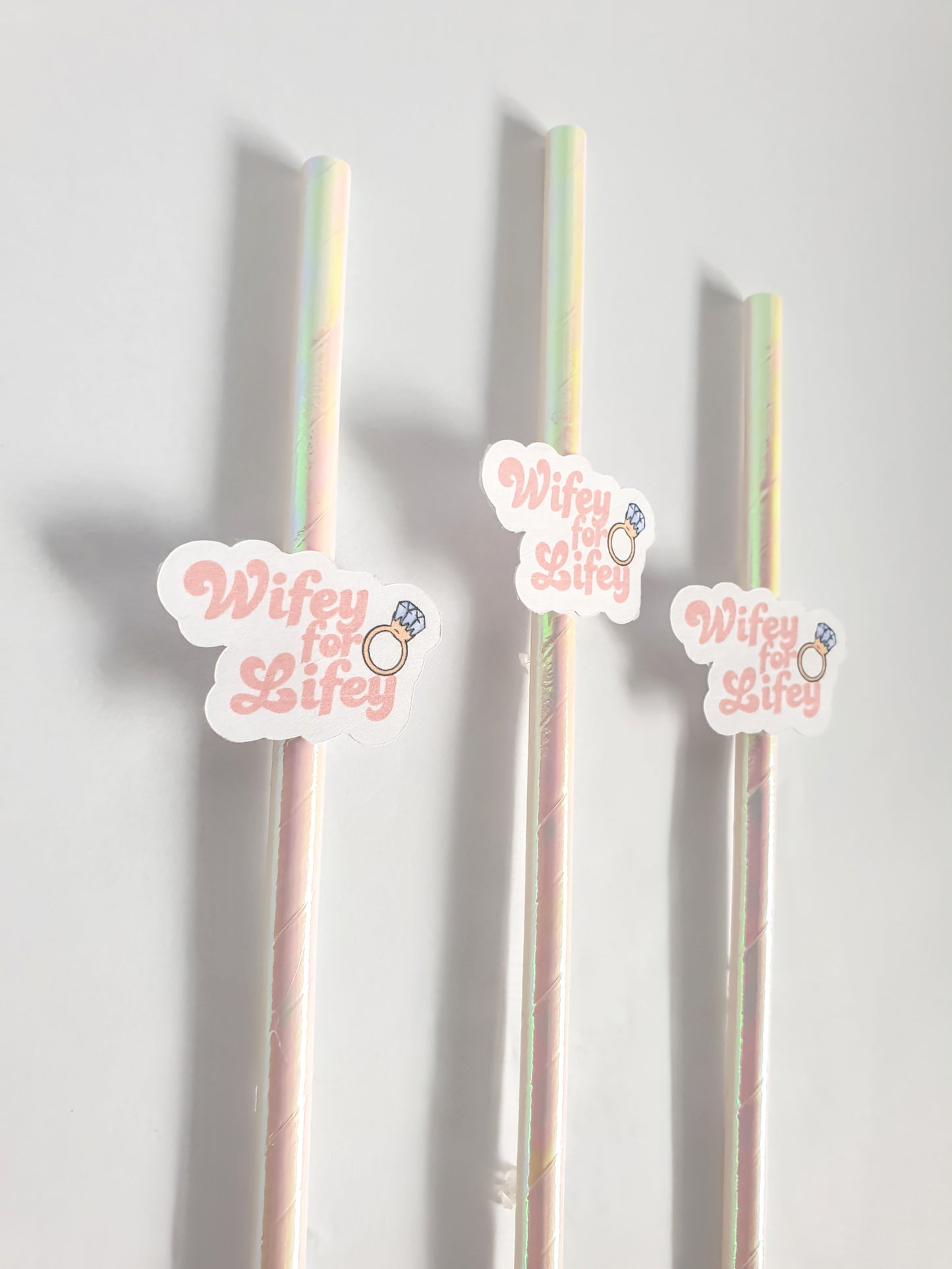 Wifey for Lifey Hen Party Straws | Set of 10 | Bridal Shower & Bachelorette Drink Decor