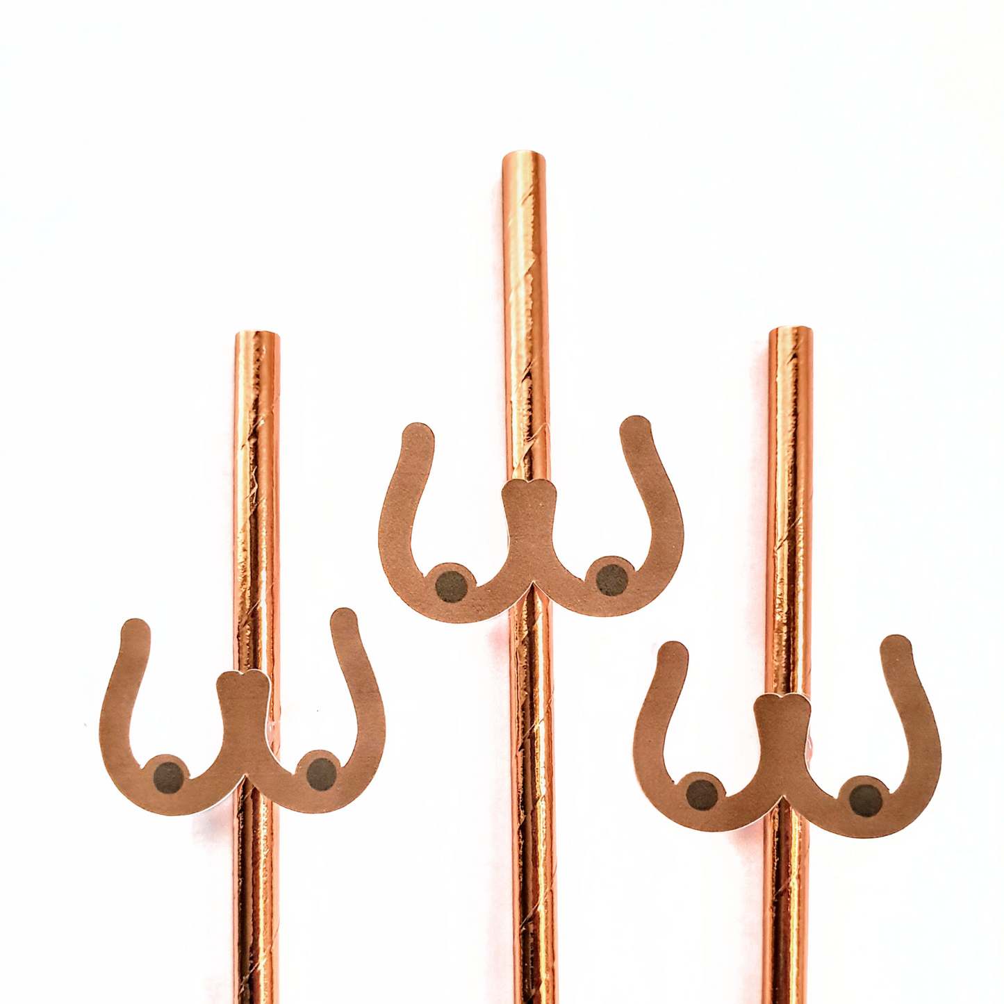 Boobs Hen Party Straws – Brown Design | Set of 10 | Funny Bachelorette Drink Accessories
