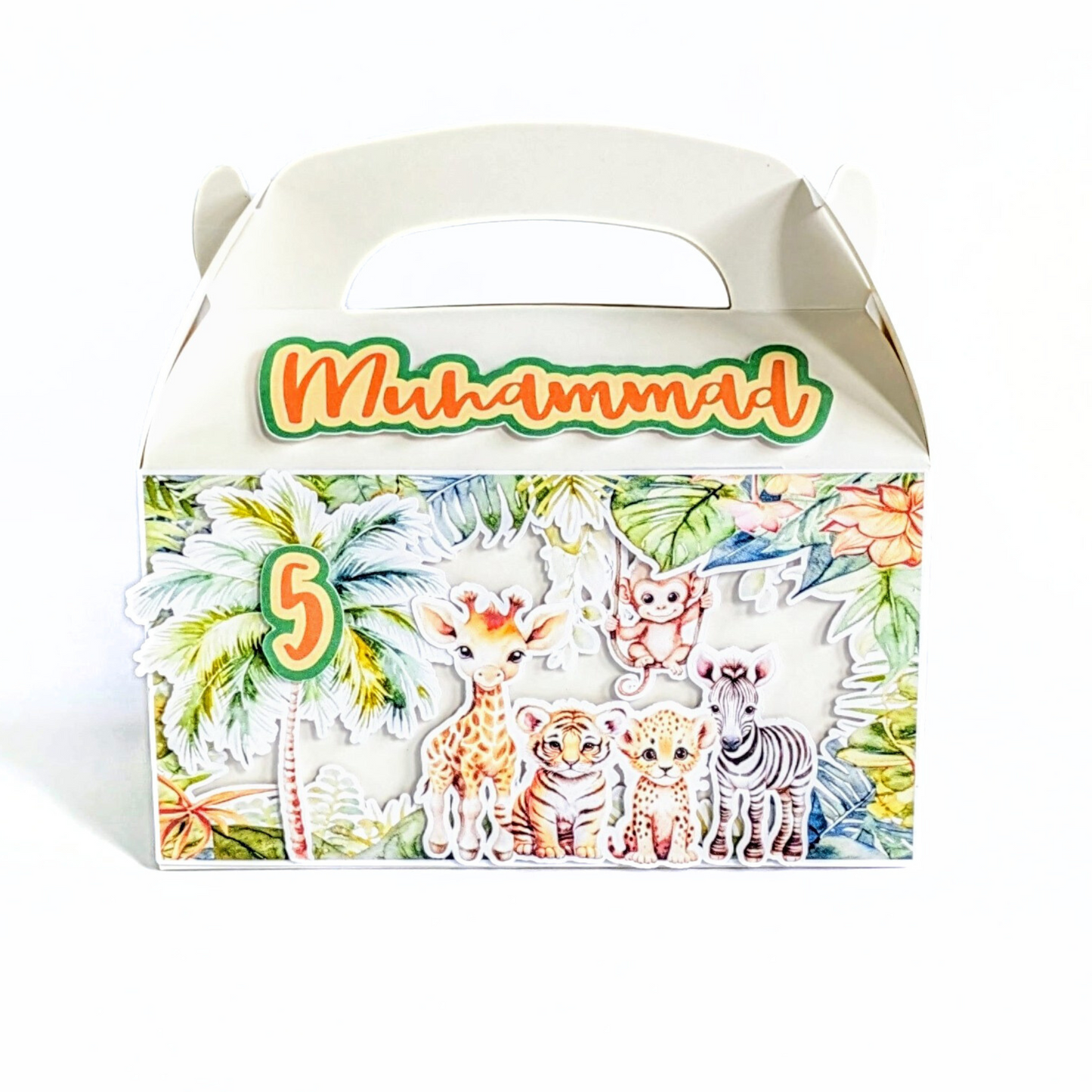🦁 Personalised Jungle Animals Party Boxes – Set of 10
