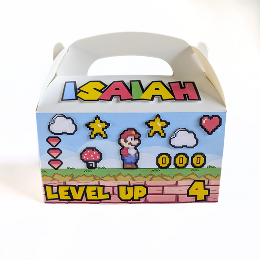 🕹️ Personalised Pixel Gamer ‘Level Up’ Party Boxes – Set of 10