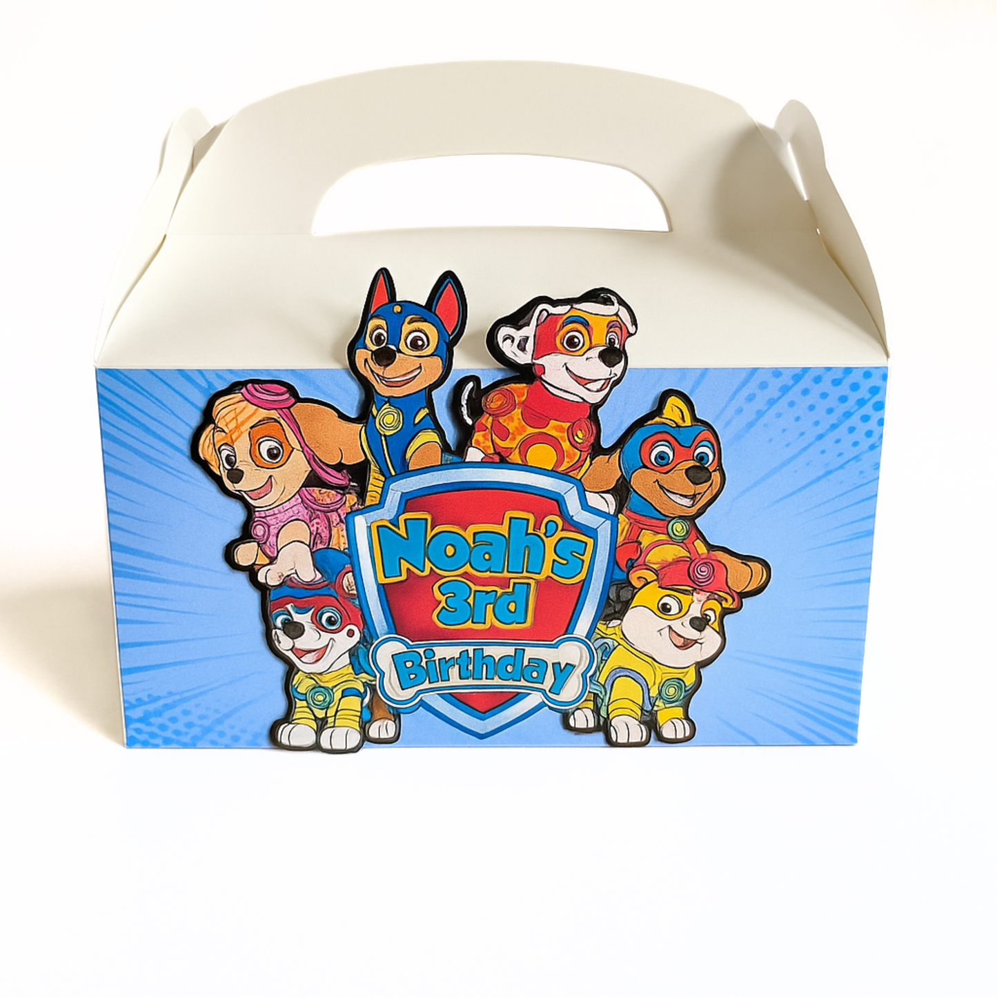 🐾 Personalised Pup Rescue Party Boxes – Set of 10