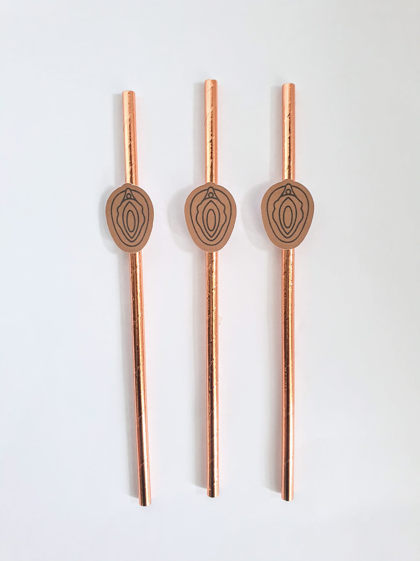 Vulva Hen Party Straws – Brown Design | Set of 10 | Funny Bachelorette Drink Decor
