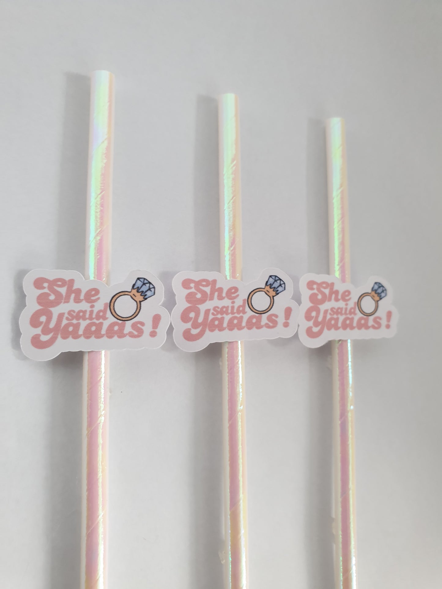 She Said Yaaas! Hen Party Straws | Set of 10 | Engagement & Bridal Shower Drink Decor