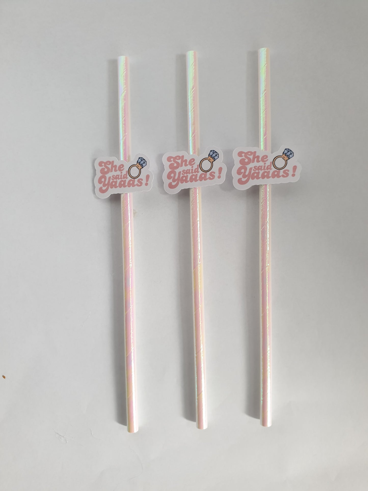 She Said Yaaas! Hen Party Straws | Set of 10 | Engagement & Bridal Shower Drink Decor