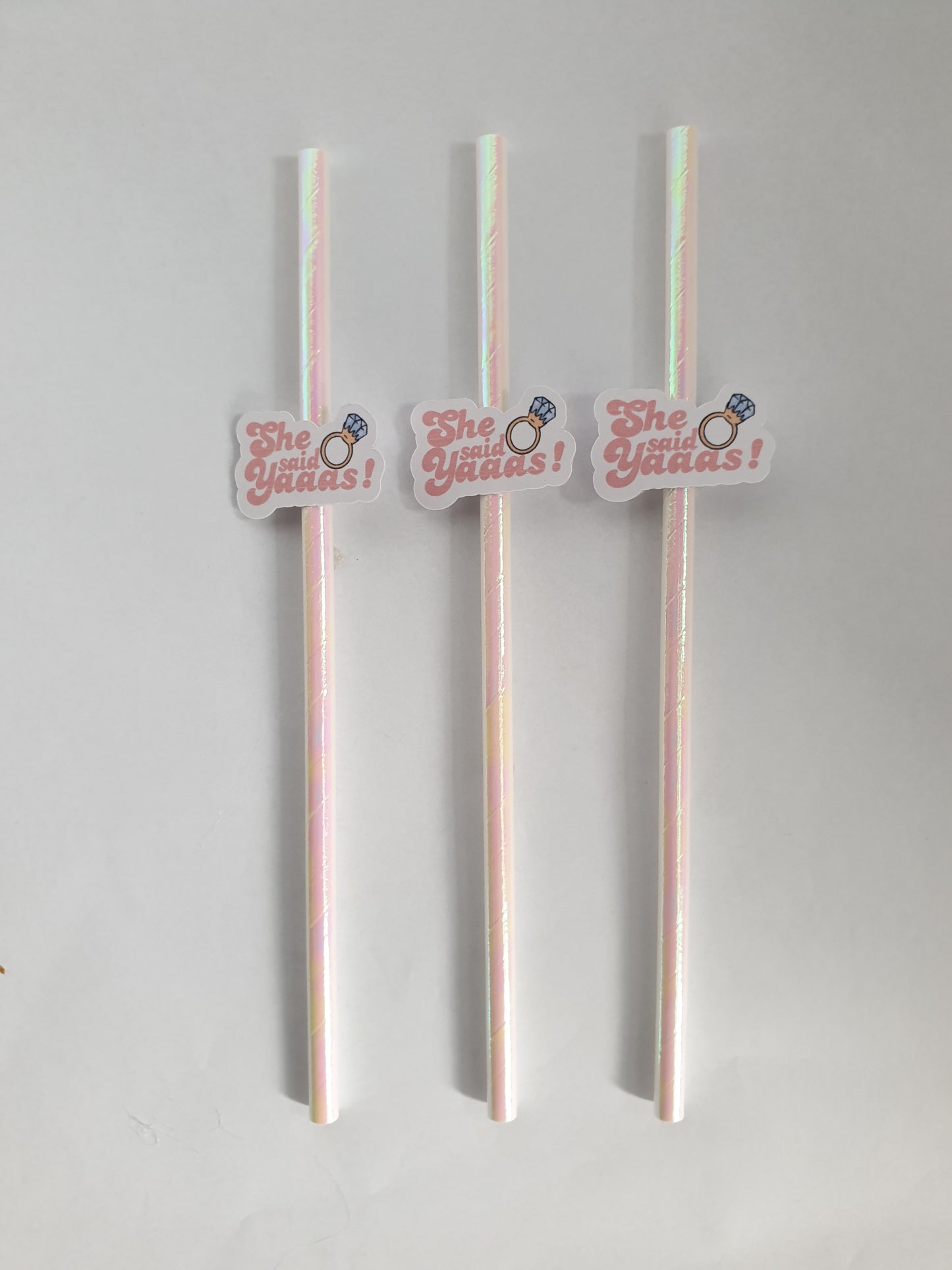 She Said Yaaas! Hen Party Straws | Set of 10 | Engagement & Bridal Shower Drink Decor