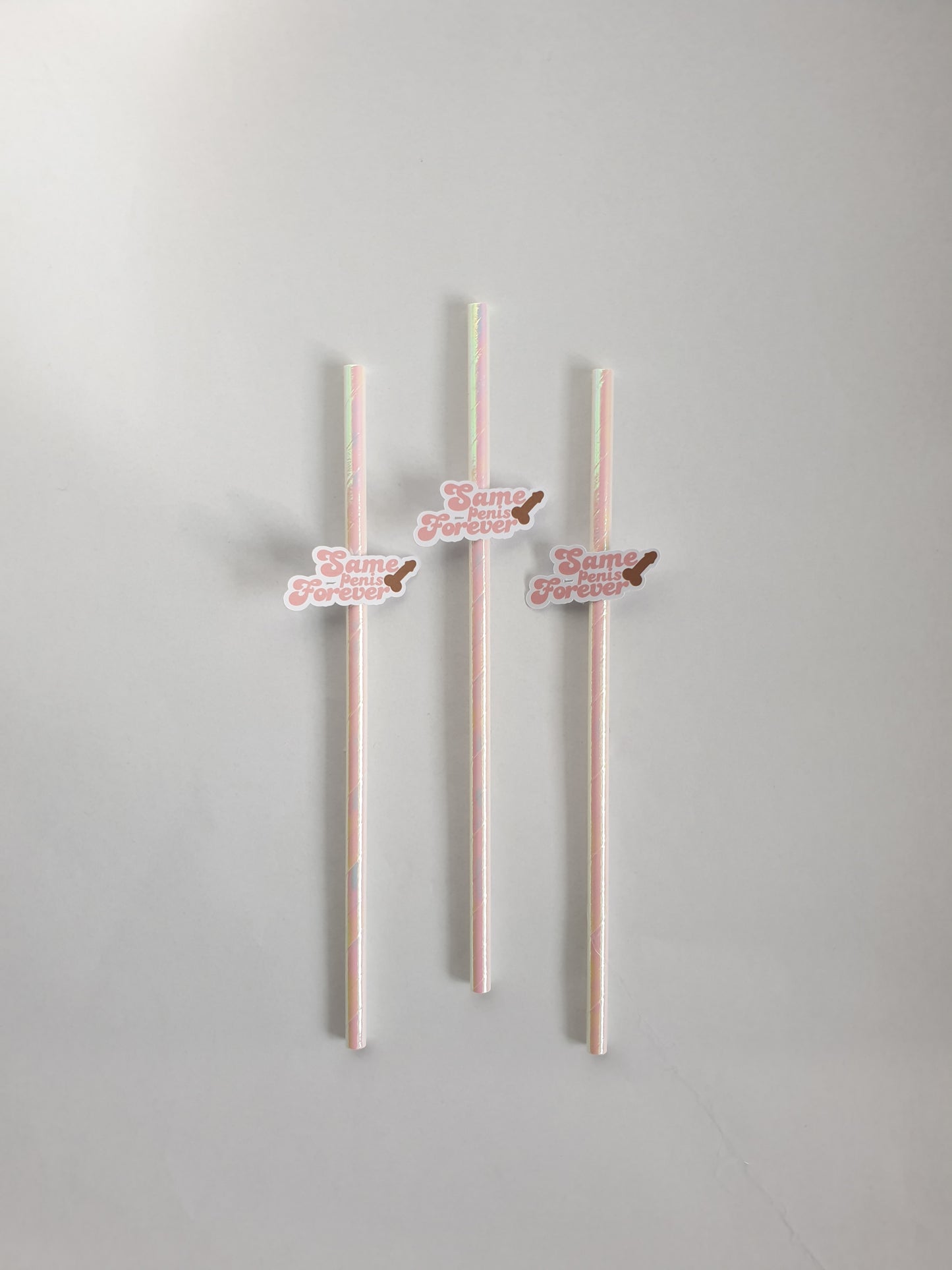 Same Penis Forever Hen Party Straws – Dark Skin | Set of 10 | Funny Bachelorette Drink Decor