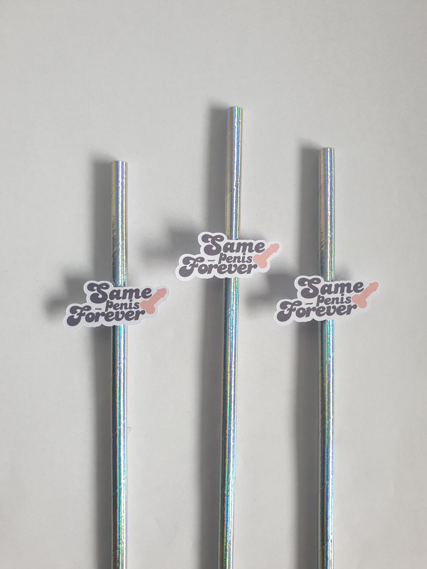 Same Penis Forever Hen Party Straws – Light Skin | Set of 10 | Funny Bachelorette Drink Decor