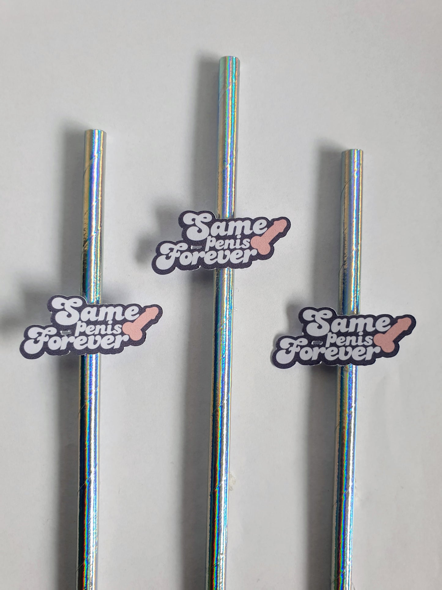 Same Penis Forever Hen Party Straws – Light Skin | Set of 10 | Funny Bachelorette Drink Decor