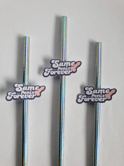 Same Penis Forever Hen Party Straws – Light Skin | Set of 10 | Funny Bachelorette Drink Decor