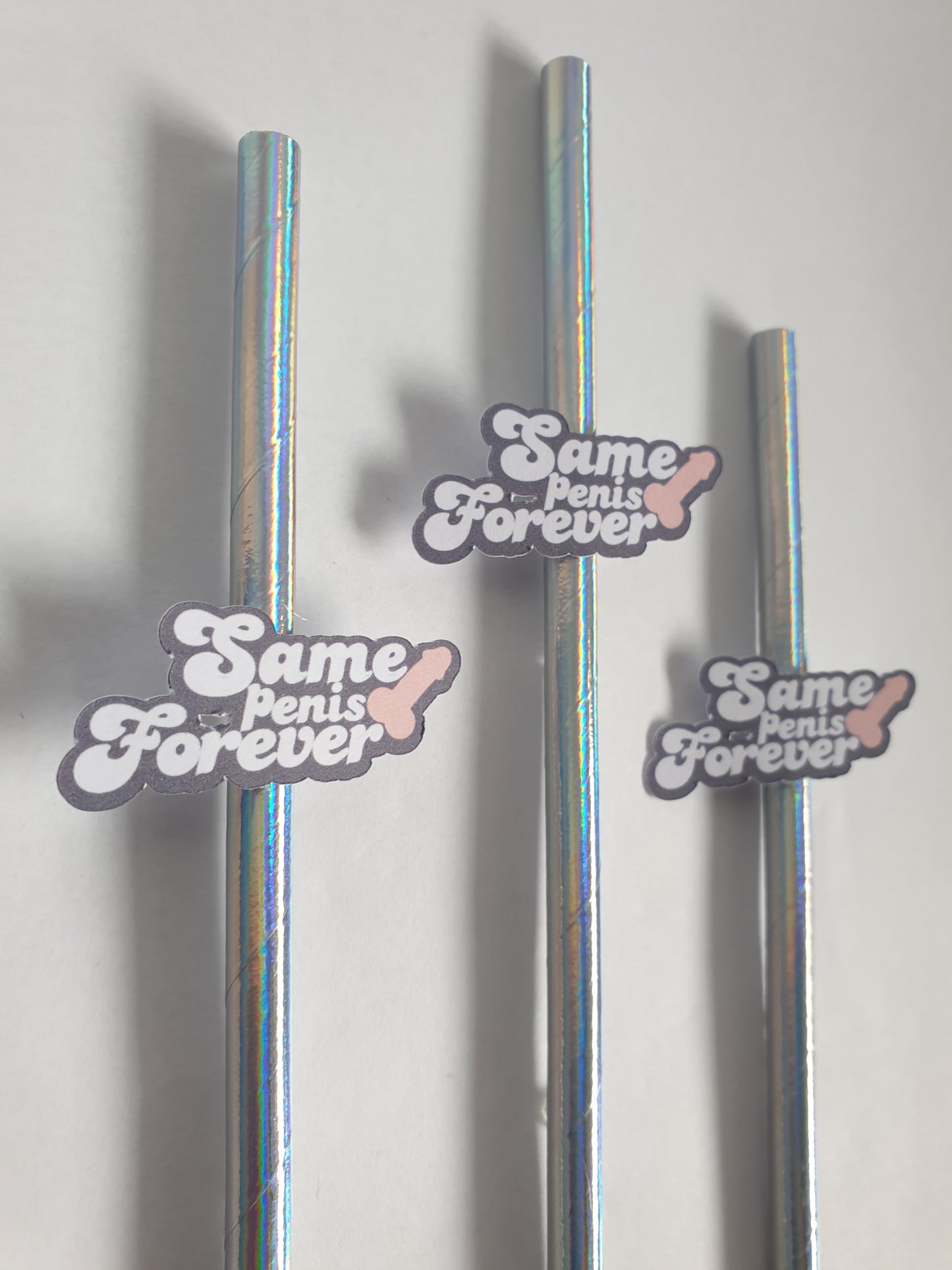 Same Penis Forever Hen Party Straws – Light Skin | Set of 10 | Funny Bachelorette Drink Decor