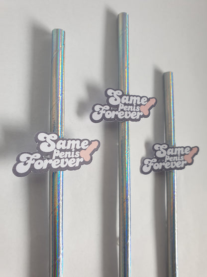 Same Penis Forever Hen Party Straws – Light Skin | Set of 10 | Funny Bachelorette Drink Decor
