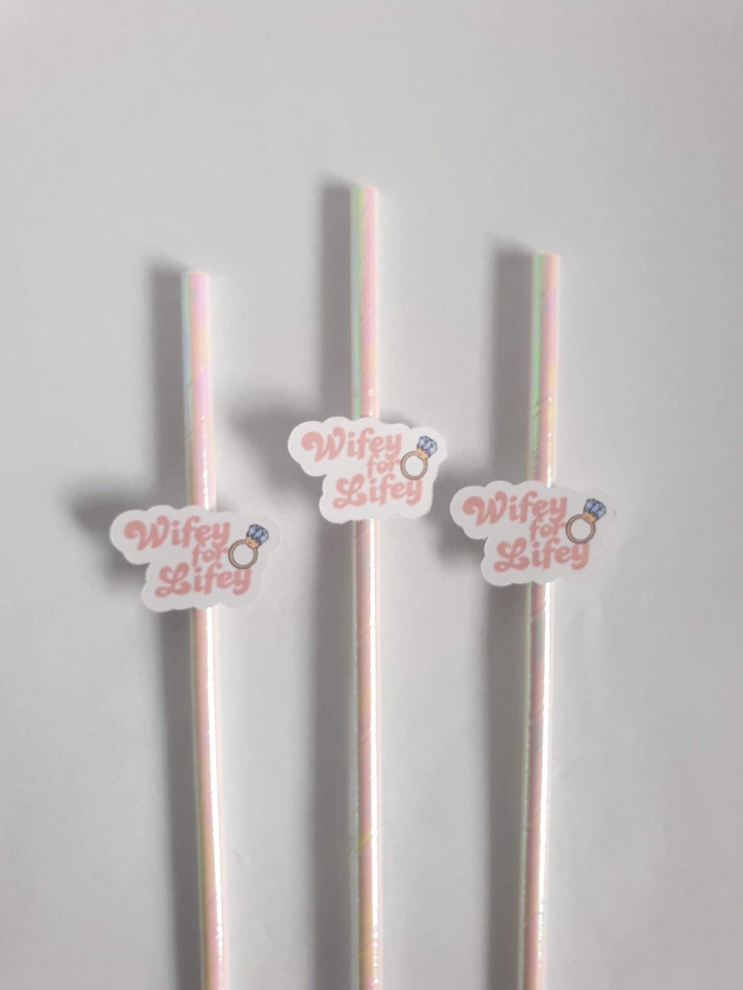 Wifey for Lifey Hen Party Straws | Set of 10 | Bridal Shower & Bachelorette Drink Decor