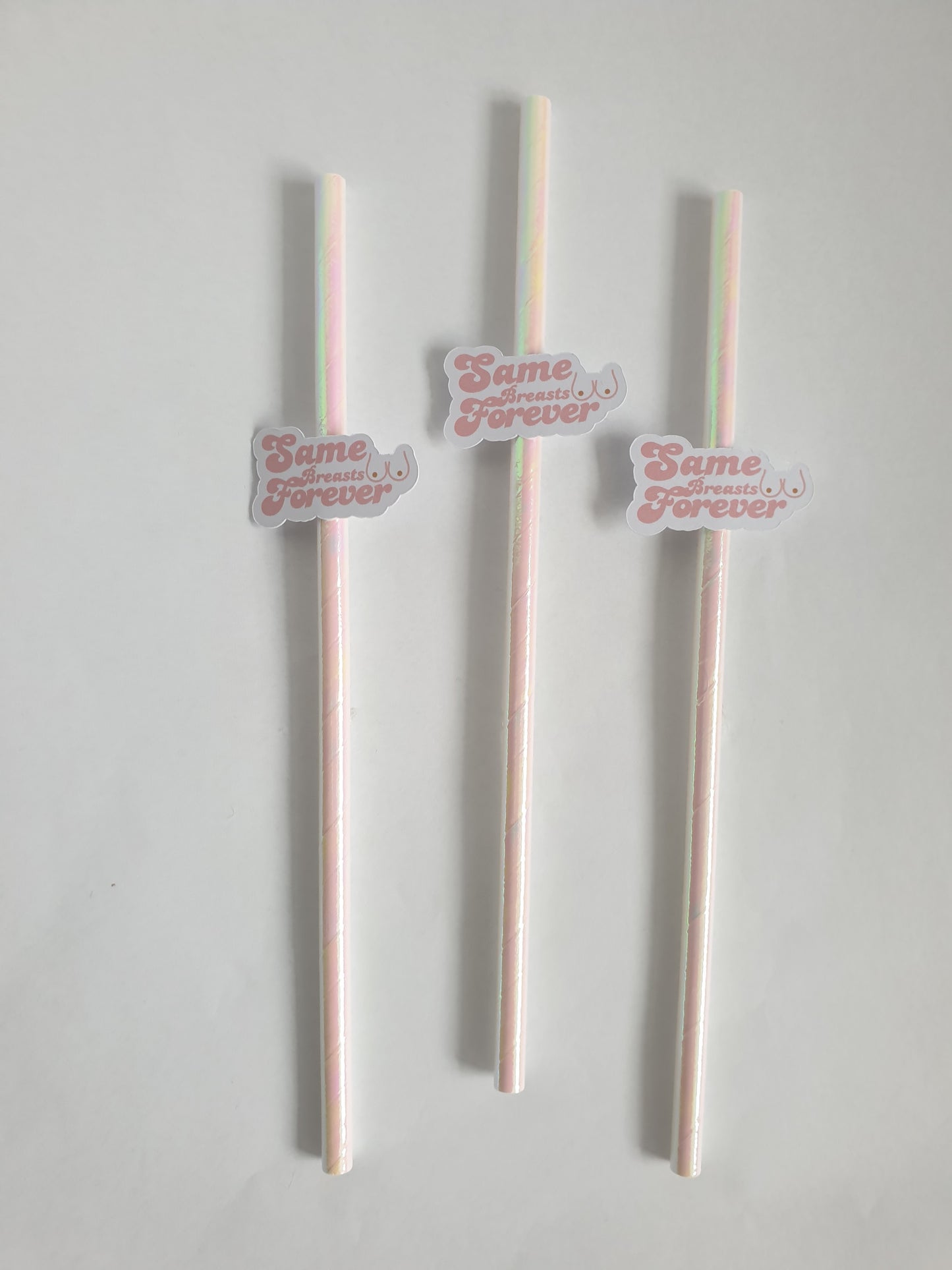 Same Breasts Forever Hen Party Straws | Set of 10 | Funny Bride To Be Bachelorette Party Decor