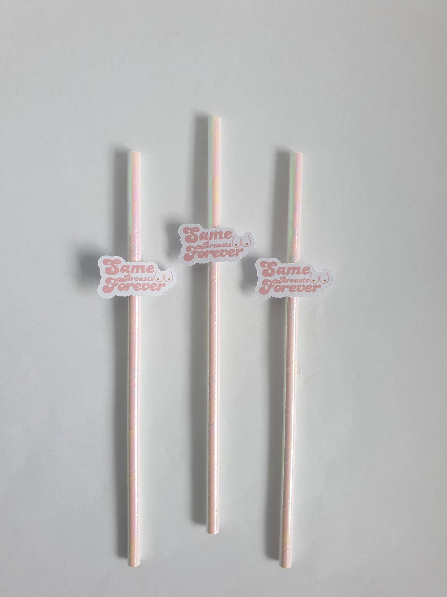Same Breasts Forever Hen Party Straws | Set of 10 | Funny Bride To Be Bachelorette Party Decor