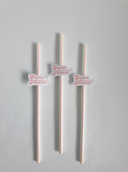 Same Breasts Forever Hen Party Straws | Set of 10 | Funny Bride To Be Bachelorette Party Decor