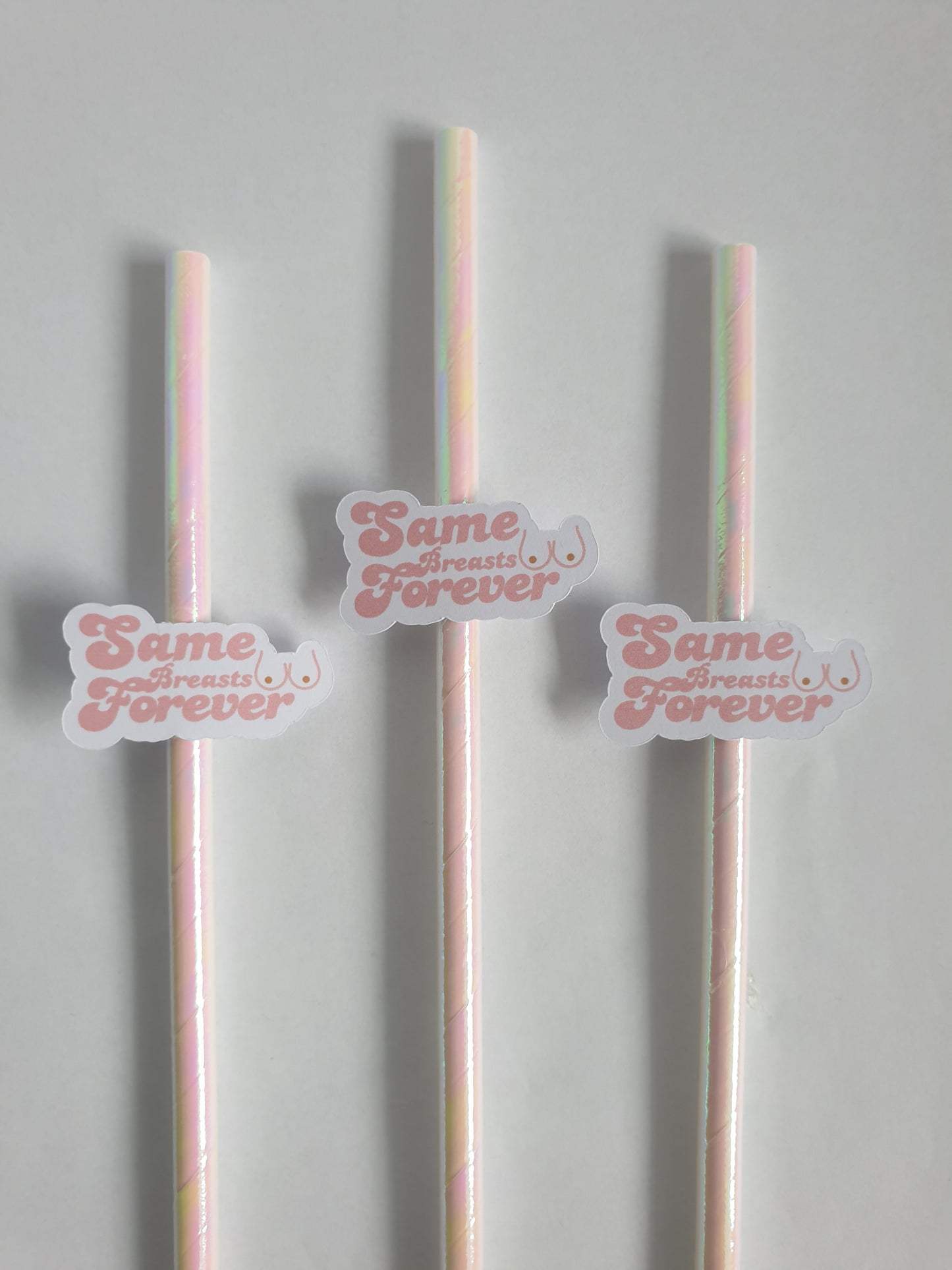 Same Breasts Forever Hen Party Straws | Set of 10 | Funny Bride To Be Bachelorette Party Decor