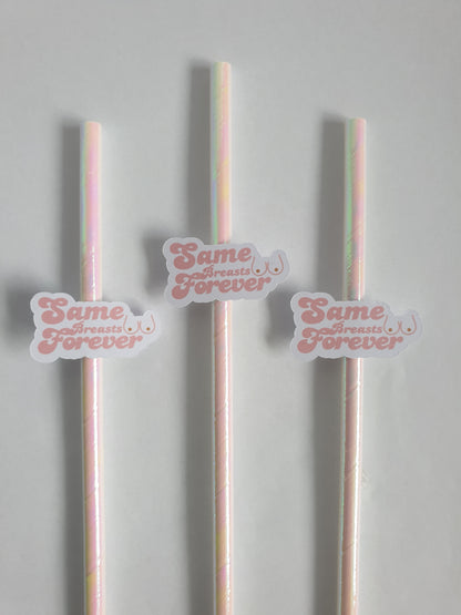 Same Breasts Forever Hen Party Straws | Set of 10 | Funny Bride To Be Bachelorette Party Decor