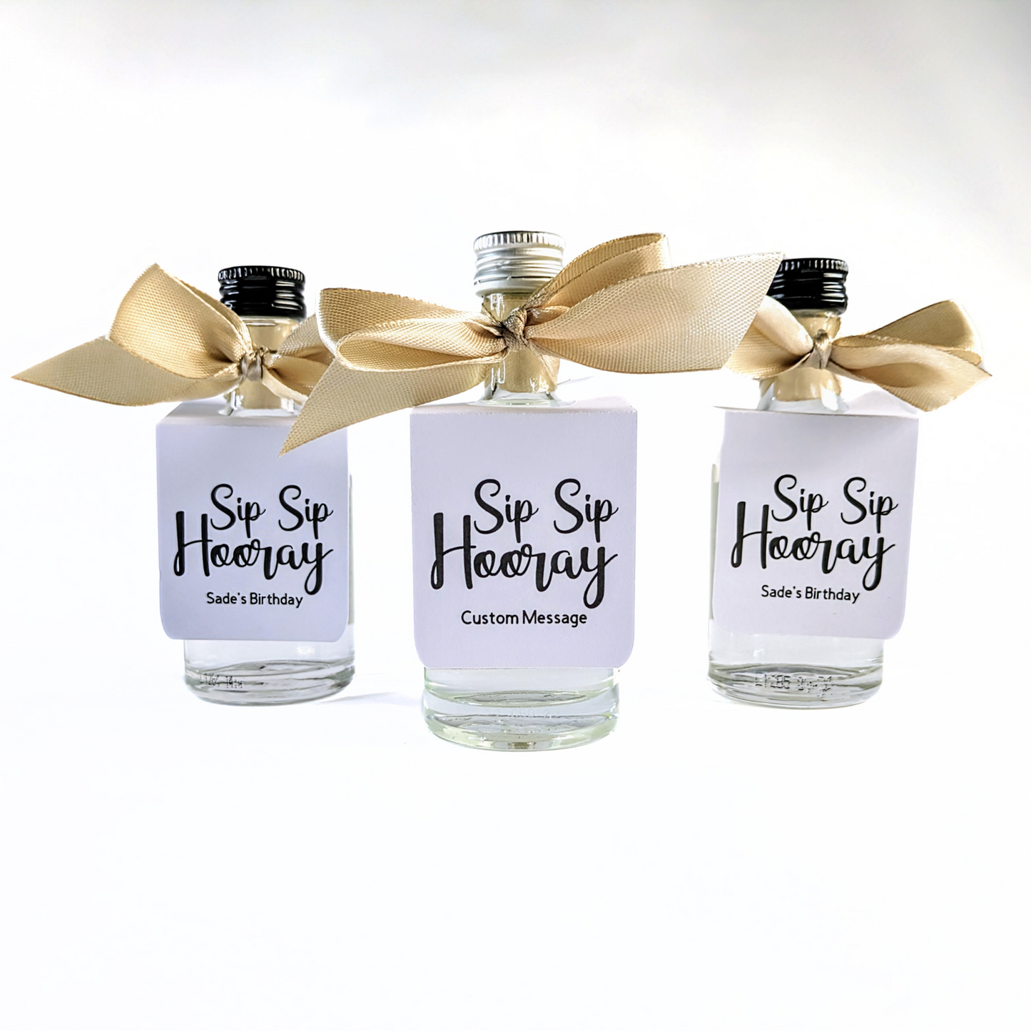 🍾 Sip Sip Hooray – Mini Bottle Tags (Set of 10)