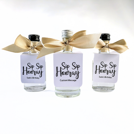 🍾 Sip Sip Hooray – Mini Bottle Tags (Set of 10)