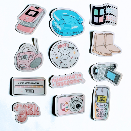 💿 Y2K Nostalgia Sticker Pack – Early 2000s Throwback