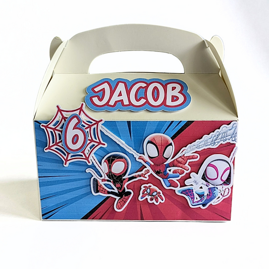🕷️ Personalised Spider Hero Party Boxes – Set of 10