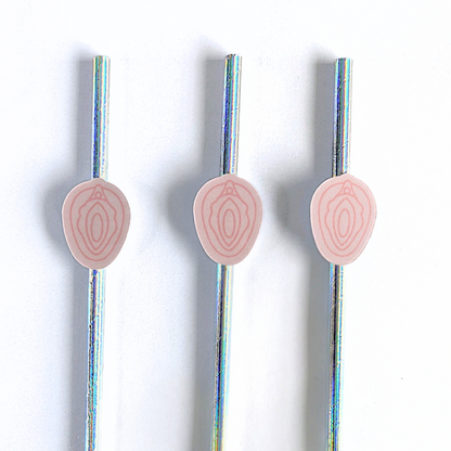 Vulva Hen Party Straws – Pink Design | Set of 10 | Funny Bachelorette Drink Decor