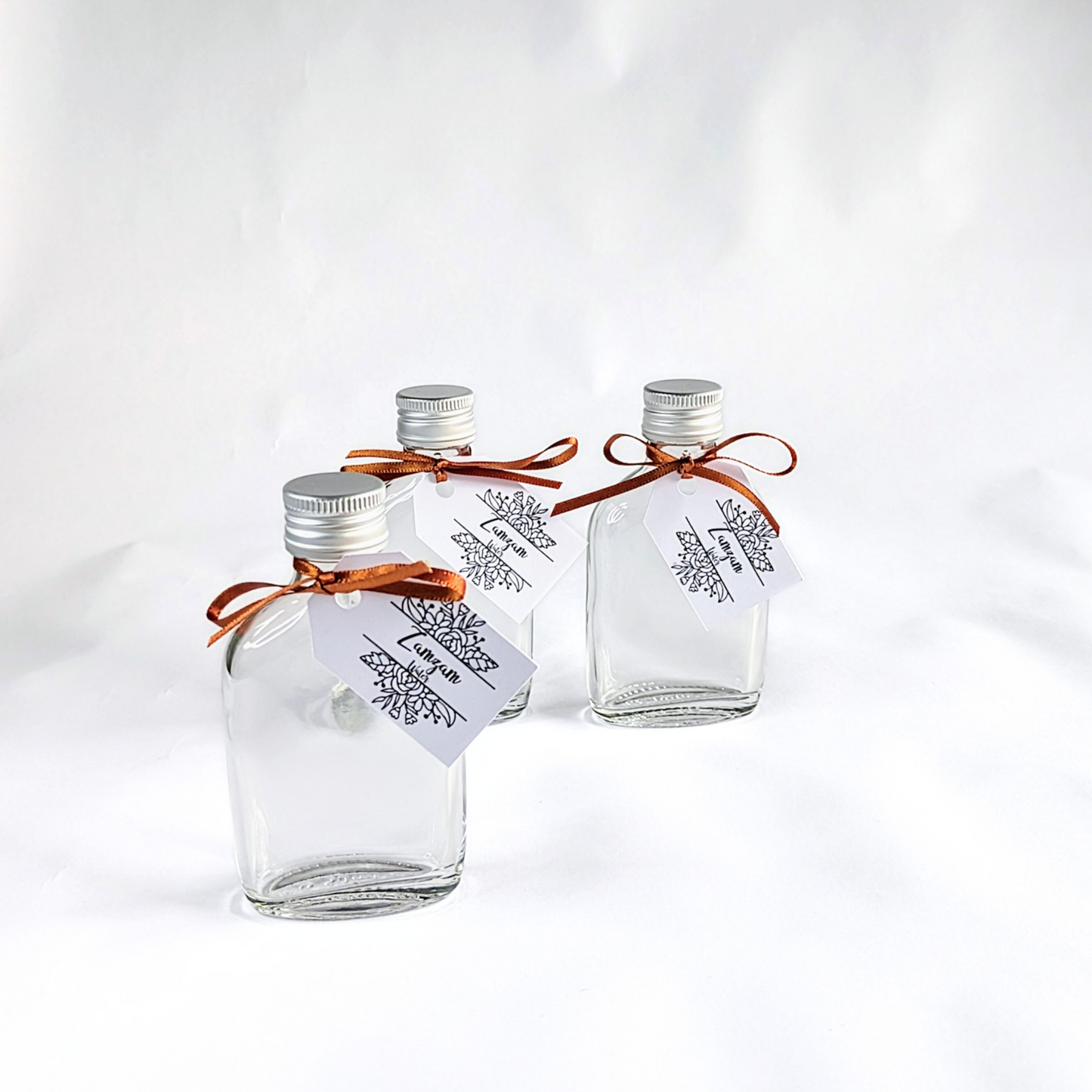 💧 Zamzam Mini Bottle Tags – Floral Frame