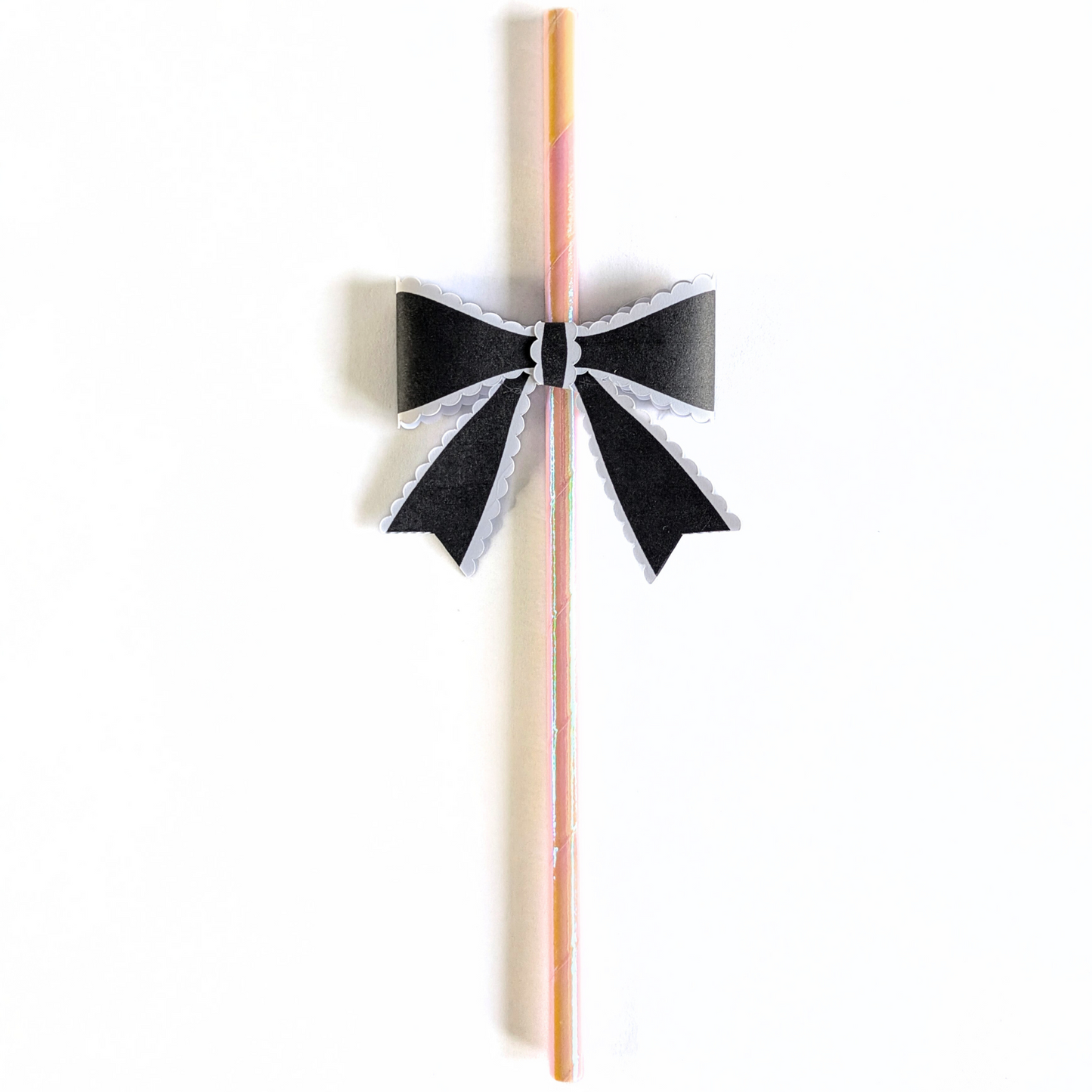 🎀 Bow Topper Paper Straws – Set of 10