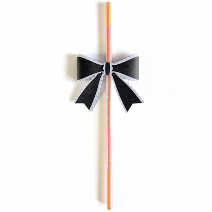 🎀 Bow Topper Paper Straws – Set of 10
