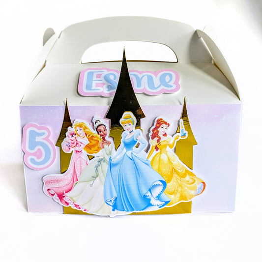 👑 Personalised Princess Castle Party Boxes – Set of 10