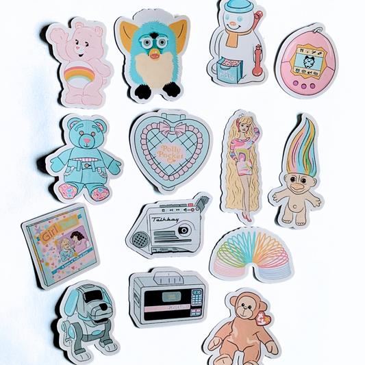 🧸 90s Toys Sticker Pack – Childhood Classics (Set 1)