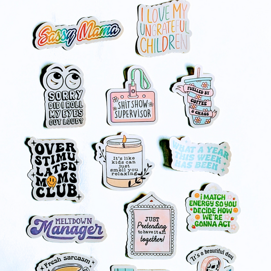☕ Sassy Mum Life Sticker Pack – Relatable & Fun