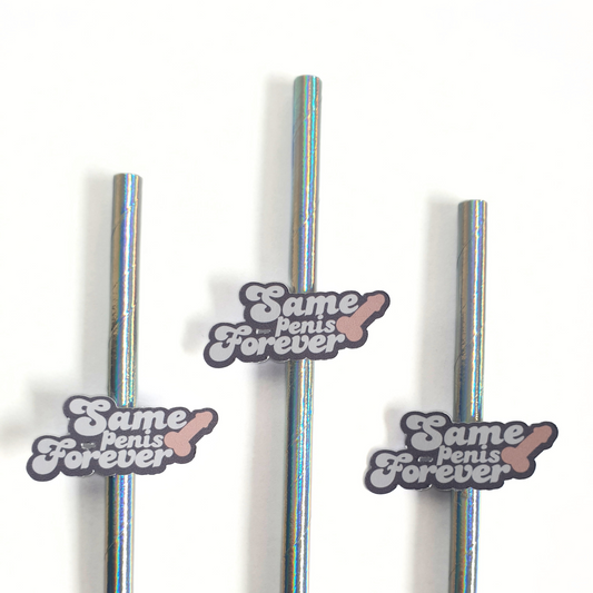 Same Penis Forever Hen Party Straws – Light Skin | Set of 10 | Funny Bachelorette Drink Decor