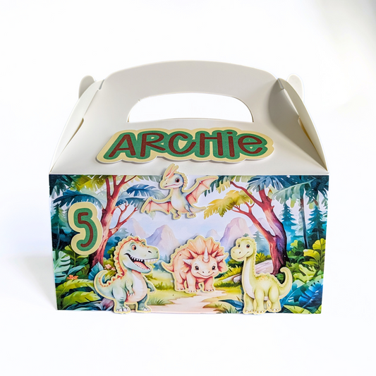 🦕 Personalised Dinosaur Party Boxes – Set of 10