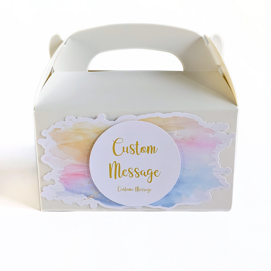 🎨 Personalised Watercolour Splash (Round Badge) Party Boxes – Set of 10