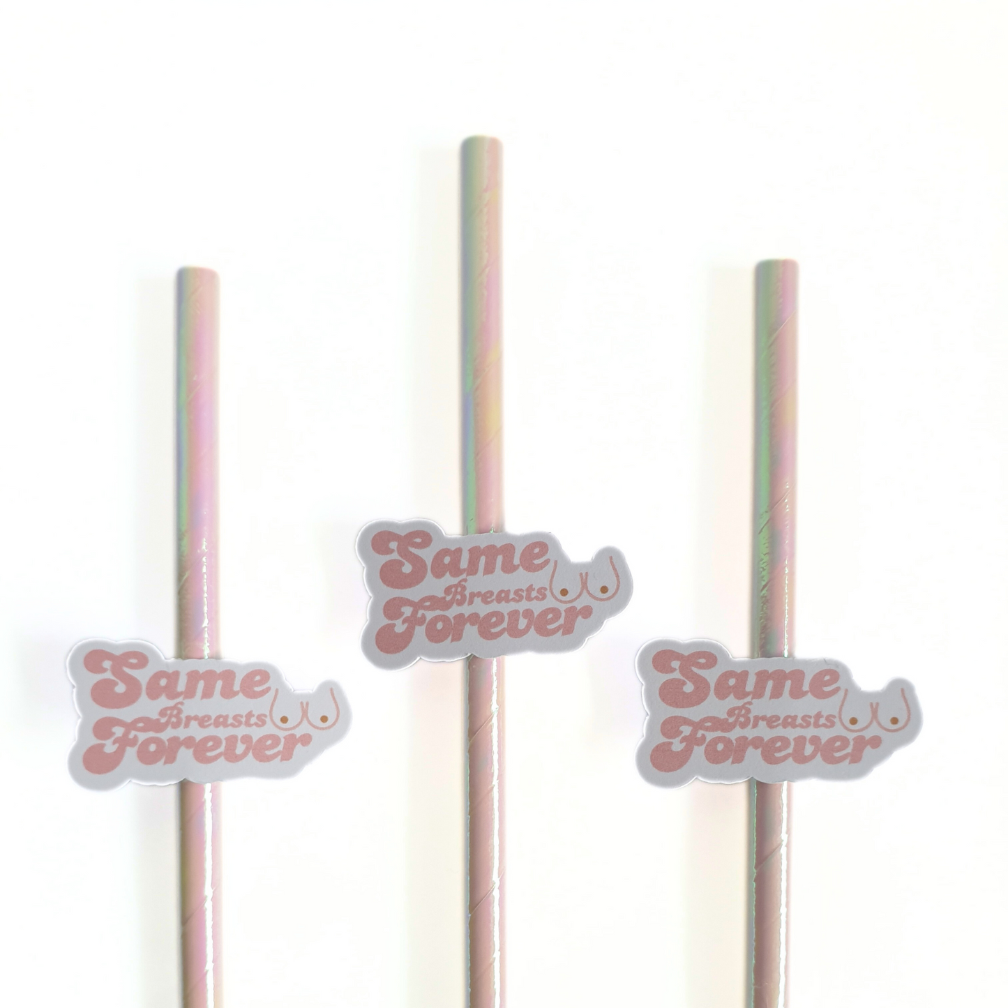 Same Breasts Forever Hen Party Straws | Set of 10 | Funny Bride To Be Bachelorette Party Decor