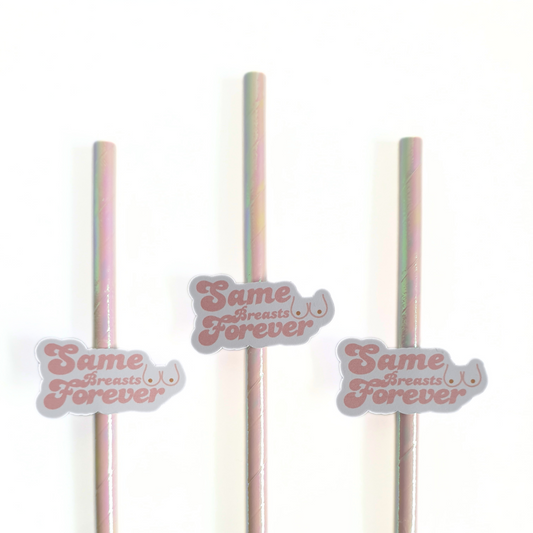 Same Breasts Forever Hen Party Straws | Set of 10 | Funny Bride To Be Bachelorette Party Decor