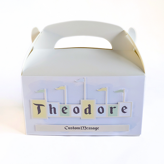 ✨ Personalised Pastel Flag Banner Party Boxes – Set of 10